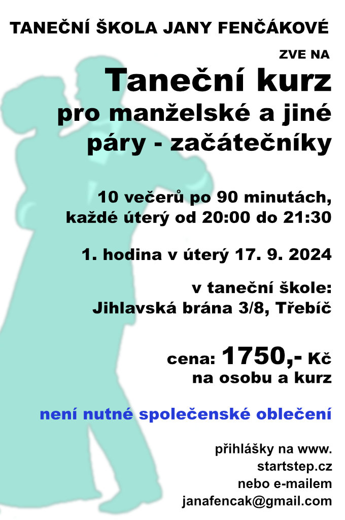 Přečtete si více ze článku Taneční kurz pro manželské a jiné páry – začátečníci